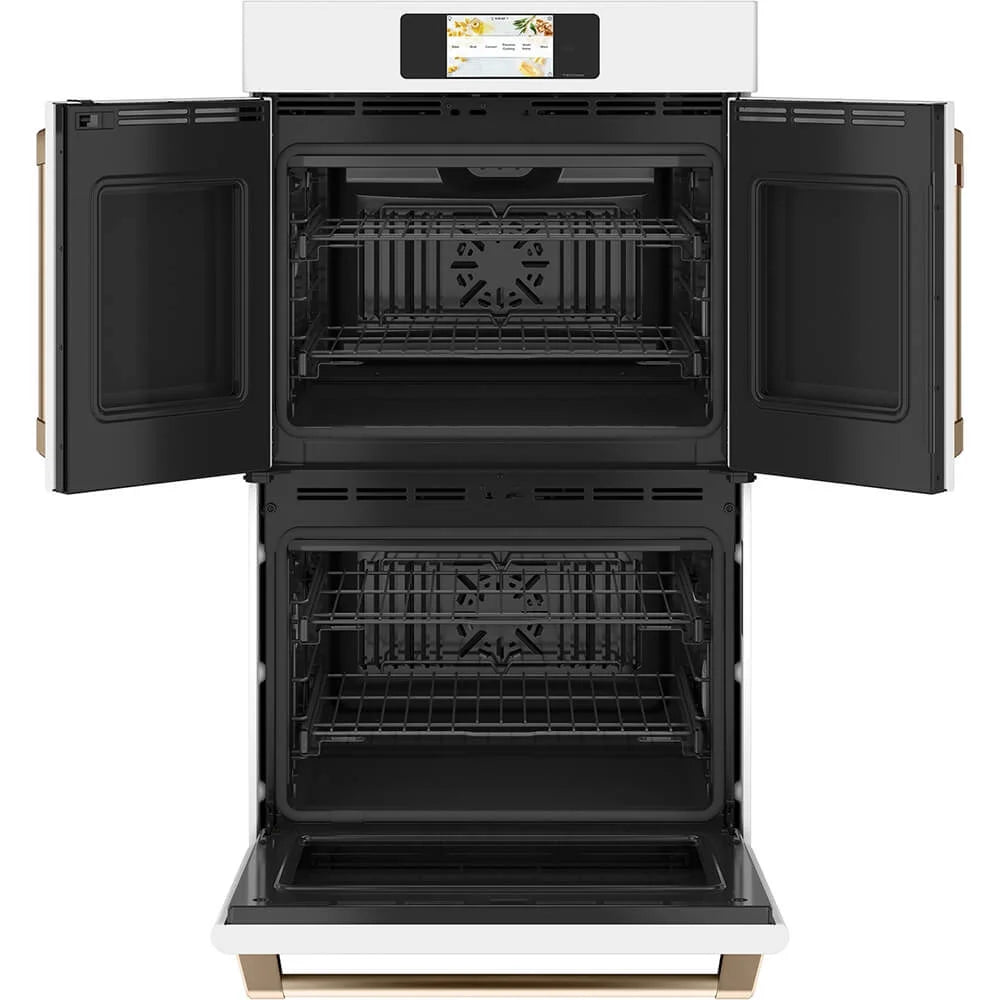 Cafe 30 inch Matte White French Door Double Wall Convection Oven (CTD90FP4NW2)
