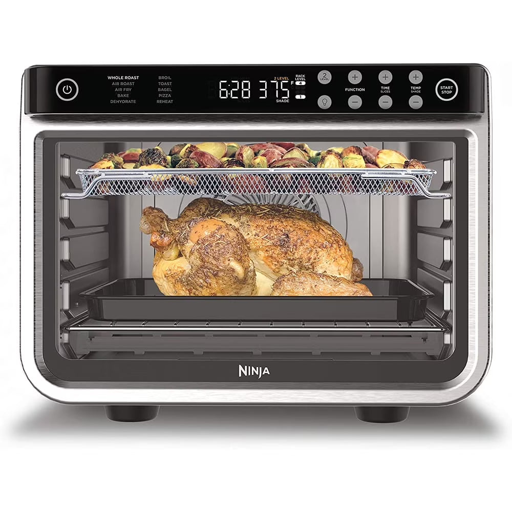 Restored Ninja DT201 Foodi 10-in-1 XL Pro Air Fry Oven, Large Countertop Convection Oven, Digital Toaster Oven, Dehydrate, Reheat, 1800 Watts, Stainless (Refurbished)