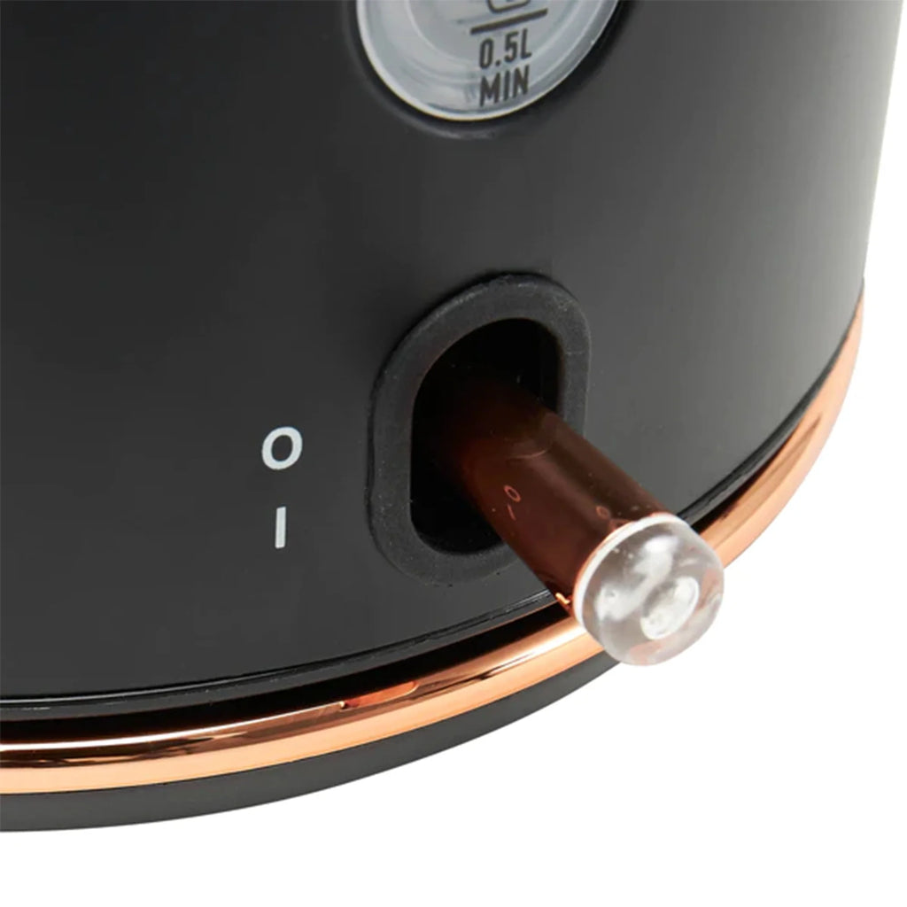 Open Box Haden 1.7 Liter Electric Water Kettle w/ 360-Degree Base, Black/Copper