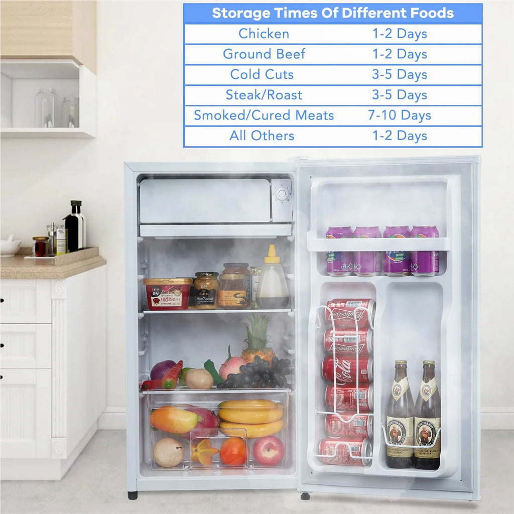 Adoolla 4.3 Cu.Ft. Single Door Mini Refrigerator with Top Freezer and 7 Adjustable Temperature Settings