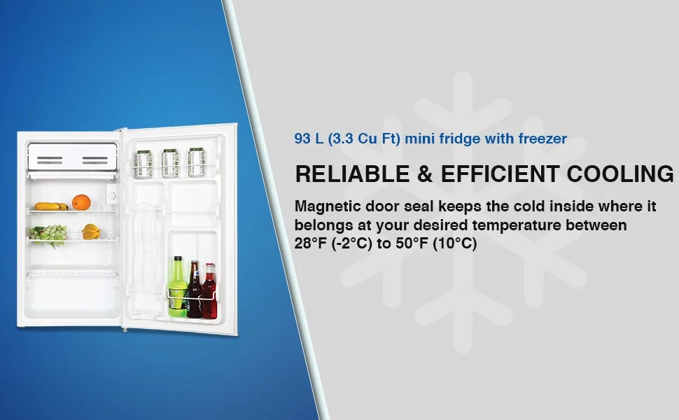 Koolatron Compact Fridge with Freezer, 3.2 Cu Ft, White