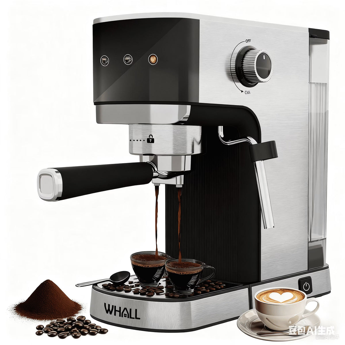 WHALL Touchscreen Espresso Machine 20 Bar��Espresso Coffee Maker with Milk Frother Steam Wand, Stainless Steel Coffee Machine with Removable Water Tank New