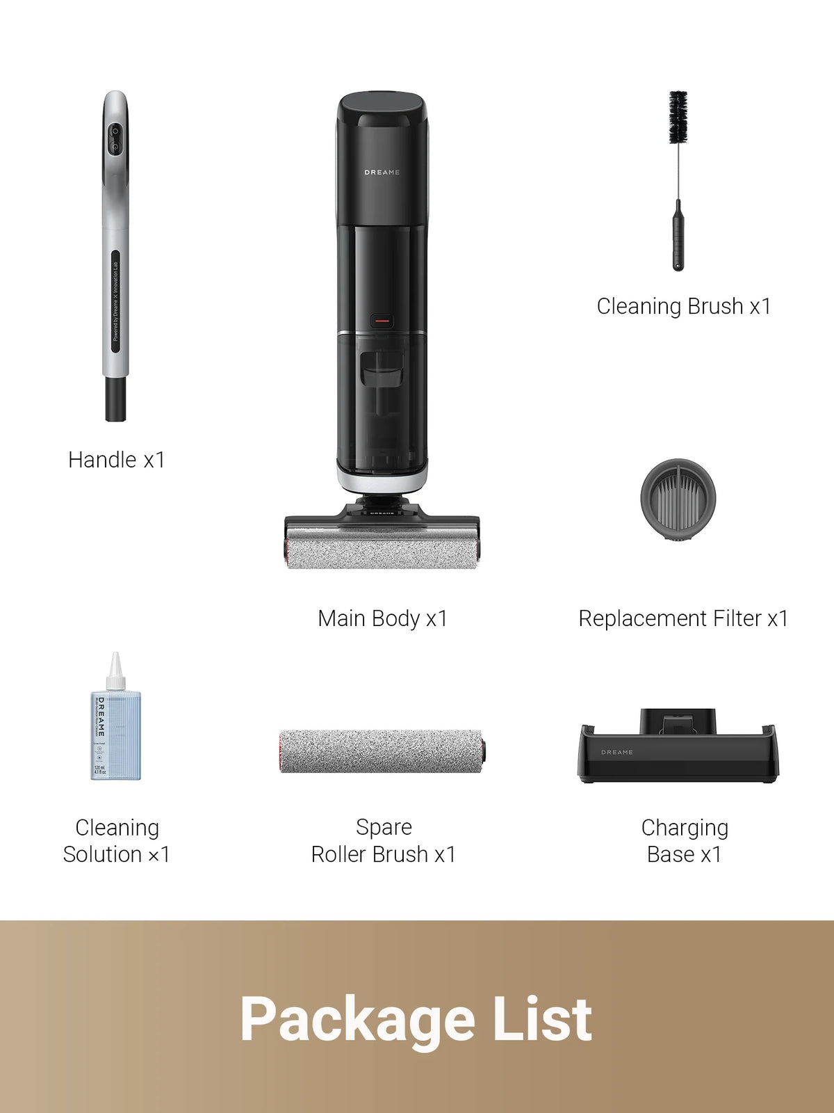 Dreame H12 Pro 900ml, 300W HP Wet Dry Vacuum Cleaner for Hard Floors with Accessories Included