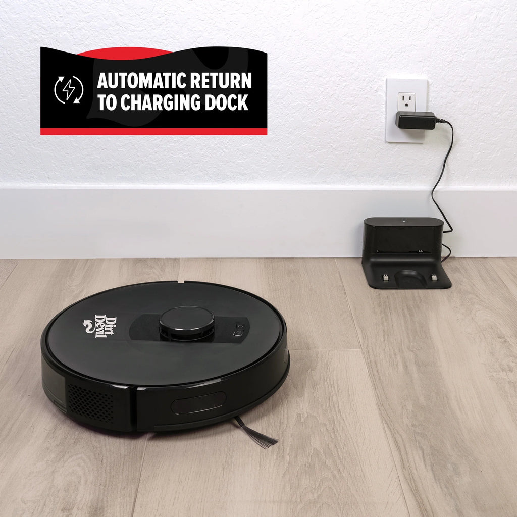 Dirt Devil EV3420 Robot Vacuum Wi-Fi Compatible, Auto-Docking, Smart 360 LIDAR Navigation
