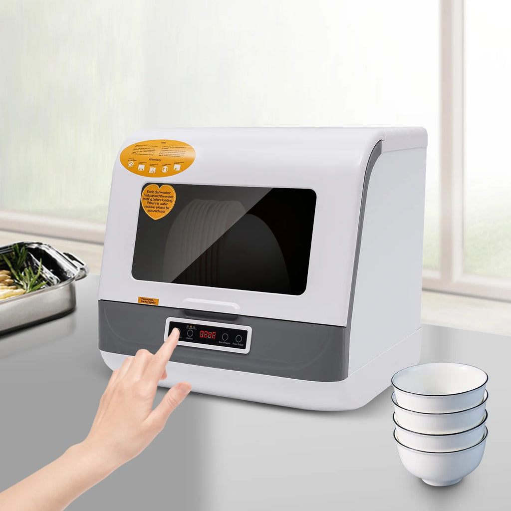 Peakora Portable Countertop Dishwasher, 3-in-1 Function Flip-Top Dishwasher, 800w Mini Dishwasher for Small Households Apartments Boats 17.72*15.75*17.32in