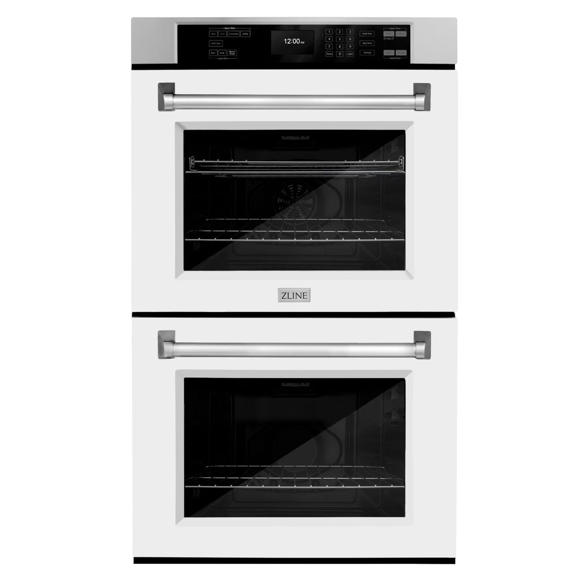 ZLINE 30 in. Professional Convection Double Wall Oven with Air Fry and Self Clean in Stainless Steel with White Matte Doors (WAD-WM-30)