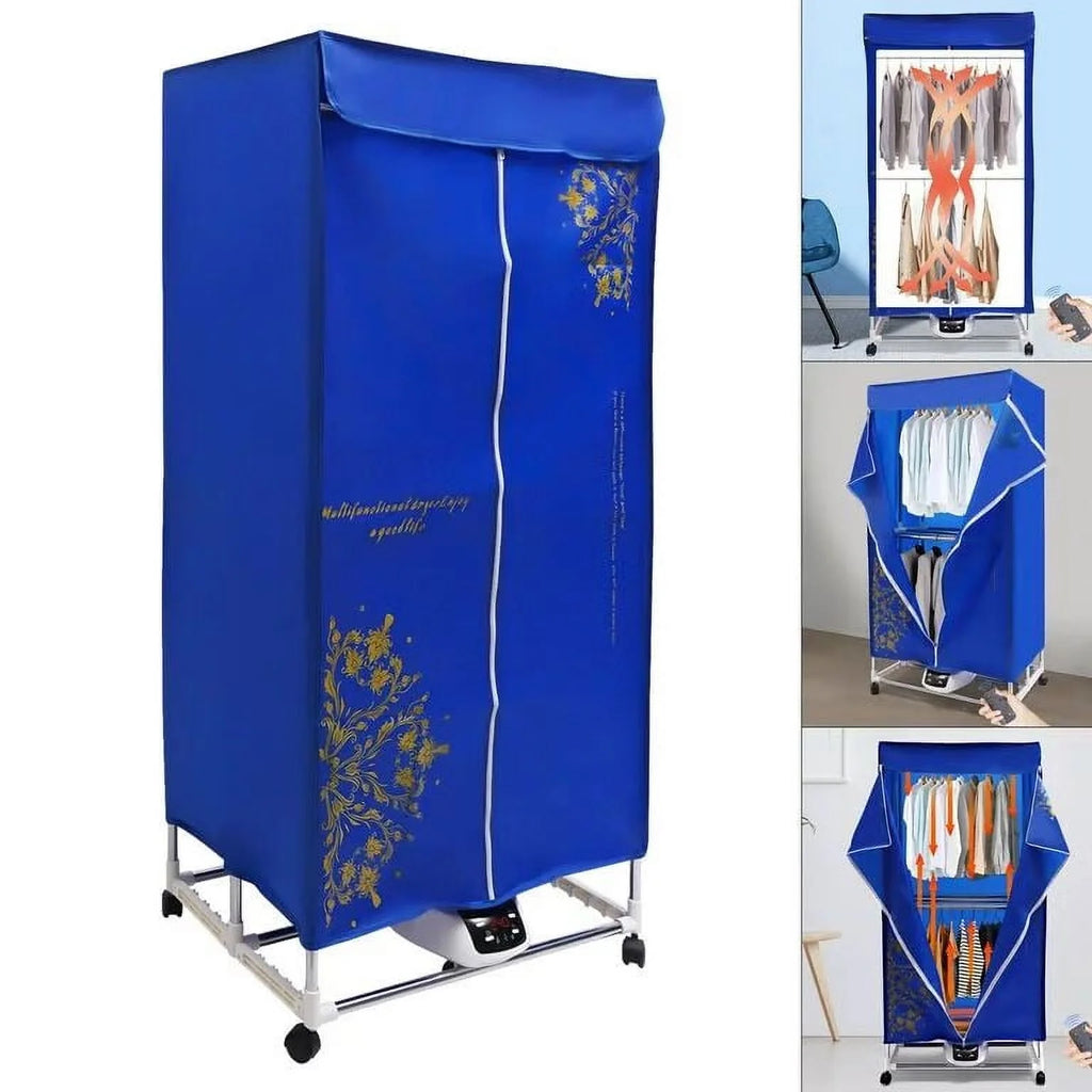 Anqidi Folding Portable Electric Clothes Dryer 2 Layer 3 Gear Timing Laundry Drying Rack + Remote 1500W