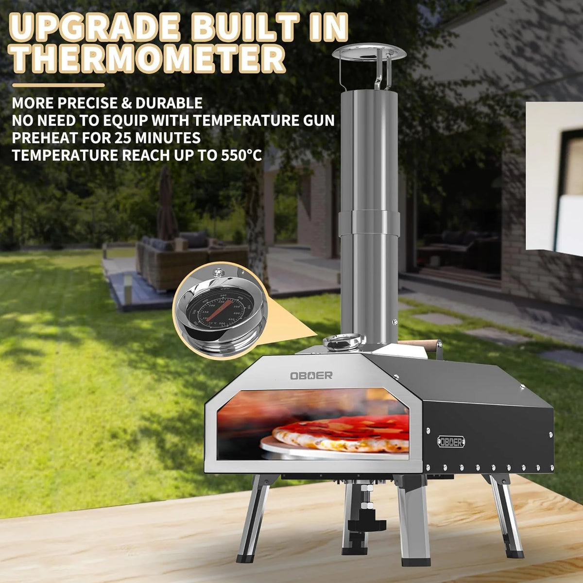 Lilypelle 16�� Dual-Fuel Outdoor Pizza Oven, Portable