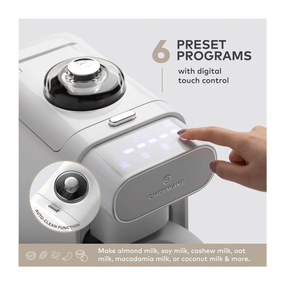 ChefWave Milkmade Non-Dairy Milk Maker with Handheld Milk Frother