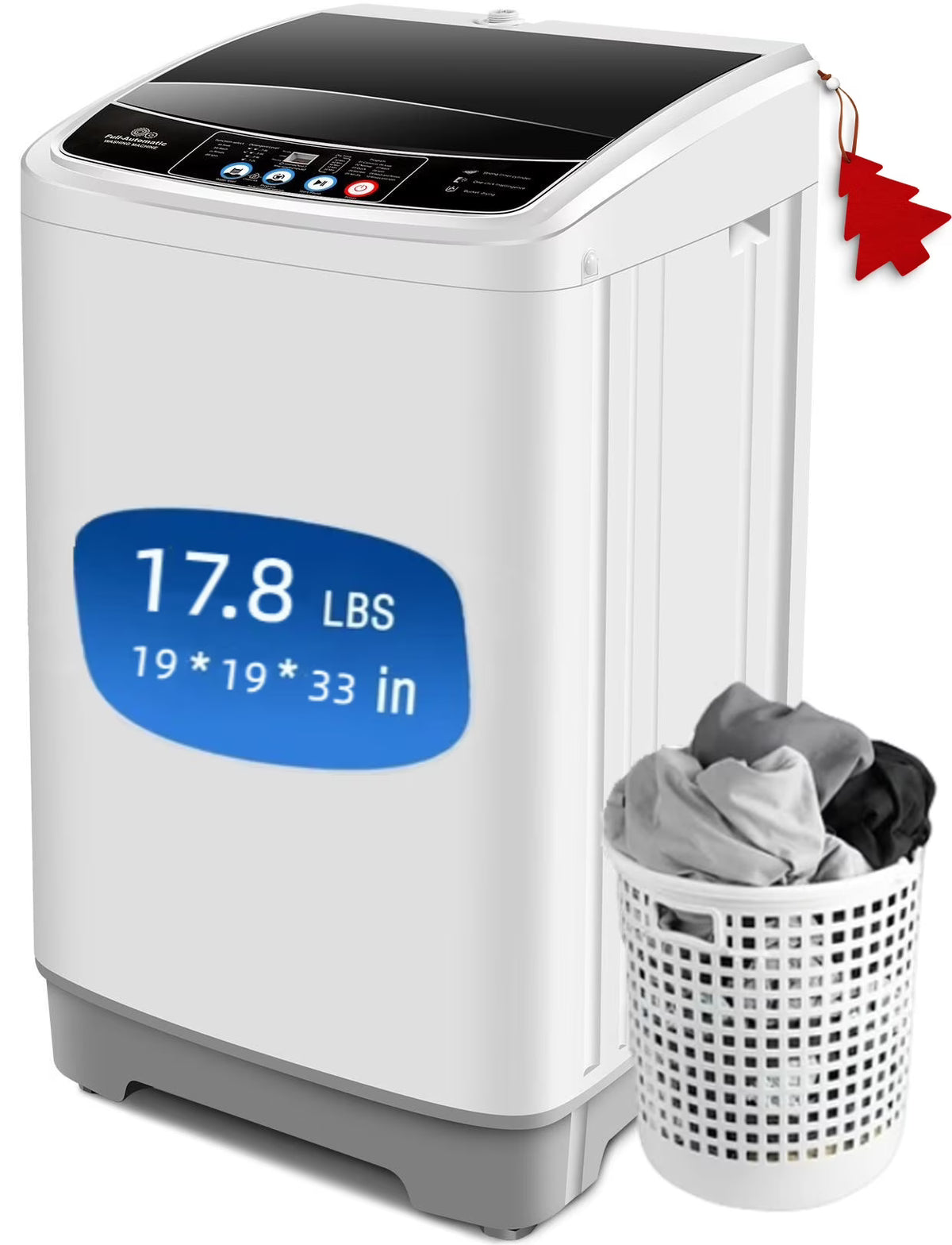 Qhomic Portable Washing Machine, 17.8 lbs Fully Automatic Compact Washer, 10 Wash Programs, Washer and Spin Dryer Combo with Dump Pump, Ideal for Apartment Dorm Camping