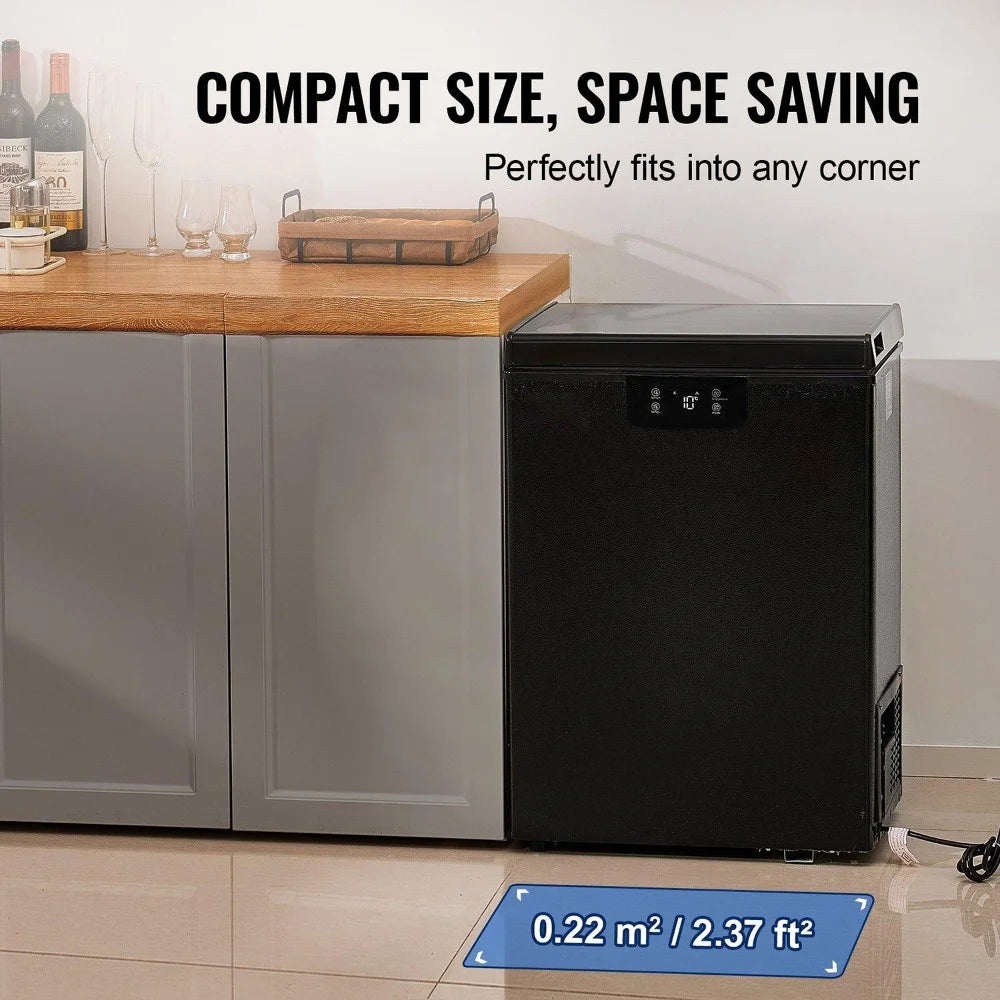 Choco Moon Large Capacity 14.5 Cu.ft Chest Freezer, 345L Storage, 4 Slide-Out Baskets, Lockable Lid, 8 Temp Control Levels, Energy-Efficient LED Lights, 6 Swivel Casters for Easy Mobility