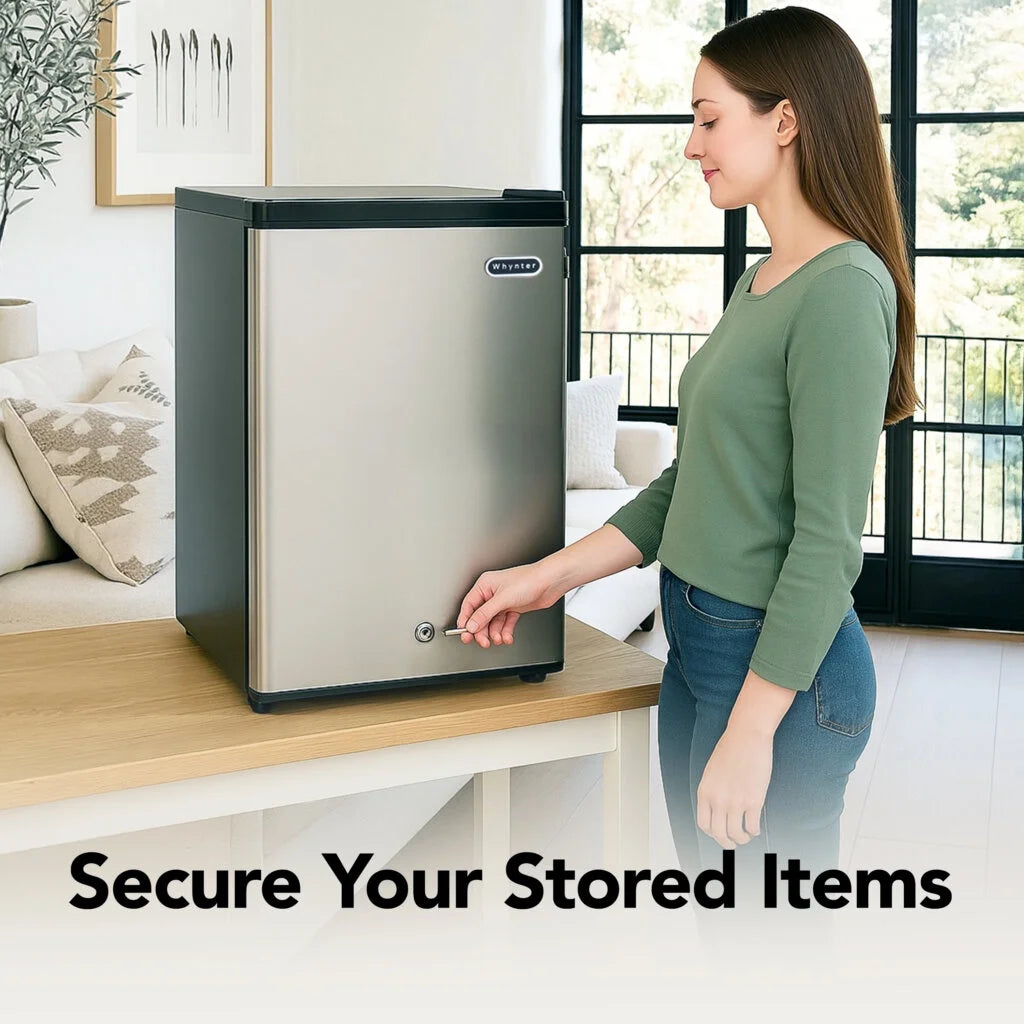 Whynter Cuf-210SS Energy Star Stainless Steel Upright Freezer with Lock, 2.1 cu ft