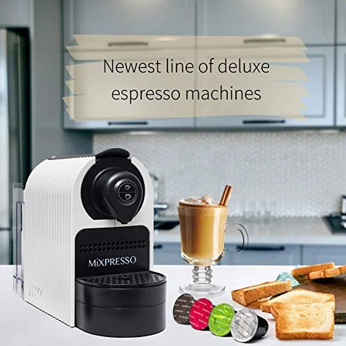 Mixpresso Espresso Machine for Nespresso Compatible Capsule, Single Serve Coffee Maker Programmable for Espresso Pods, Premium Italian 19 Bar High Pressure Pump 27oz 1400w Black Coffee Maker