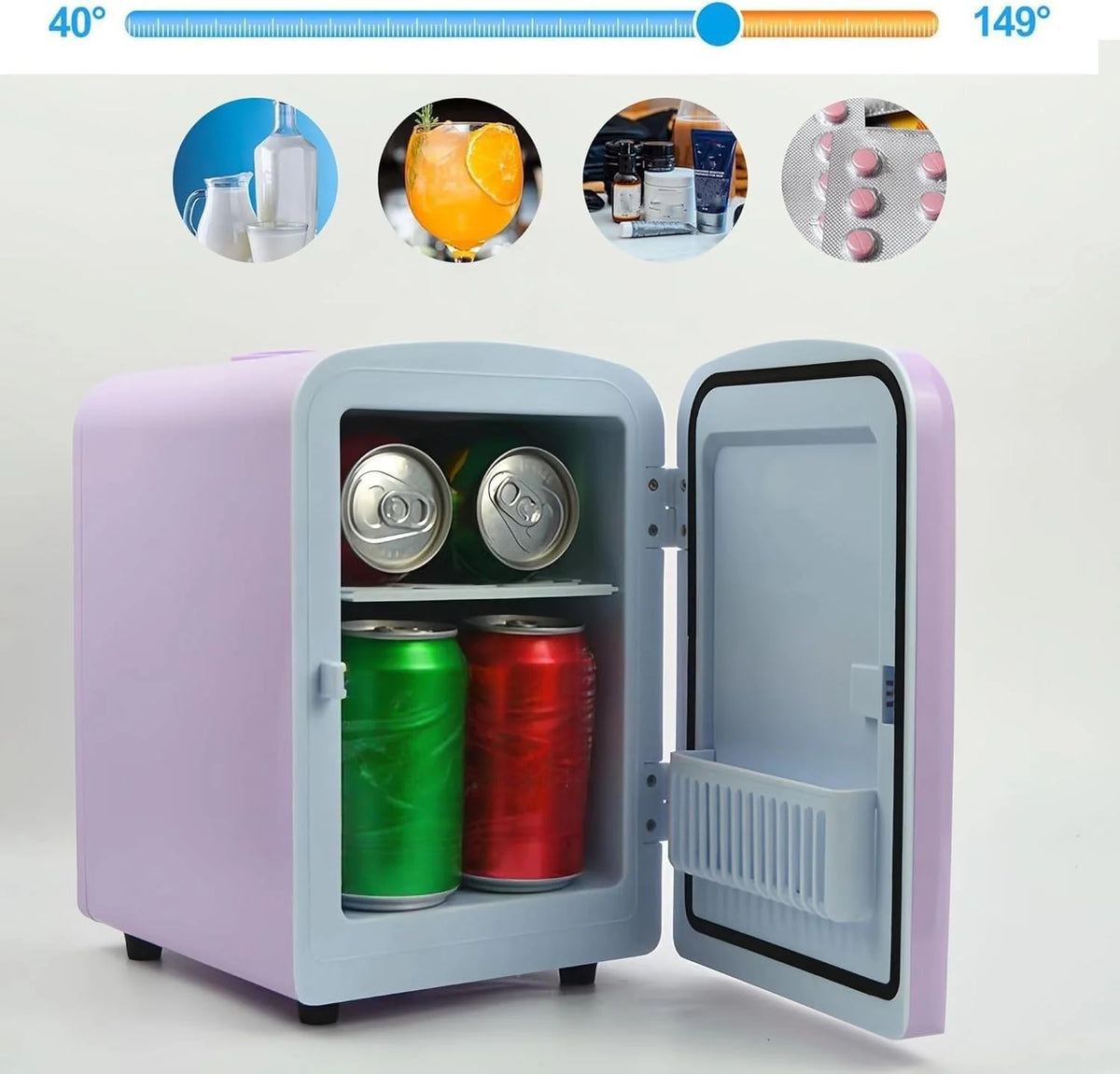 Mini Fridge,Skincare Fridge,Portable 4-Liter Capacity Makeup Fridge,Ideal for Bedroom, Dorm, Car and Office Use,Thermoelectric Cooler and Warmer,Car Fridge (Black)