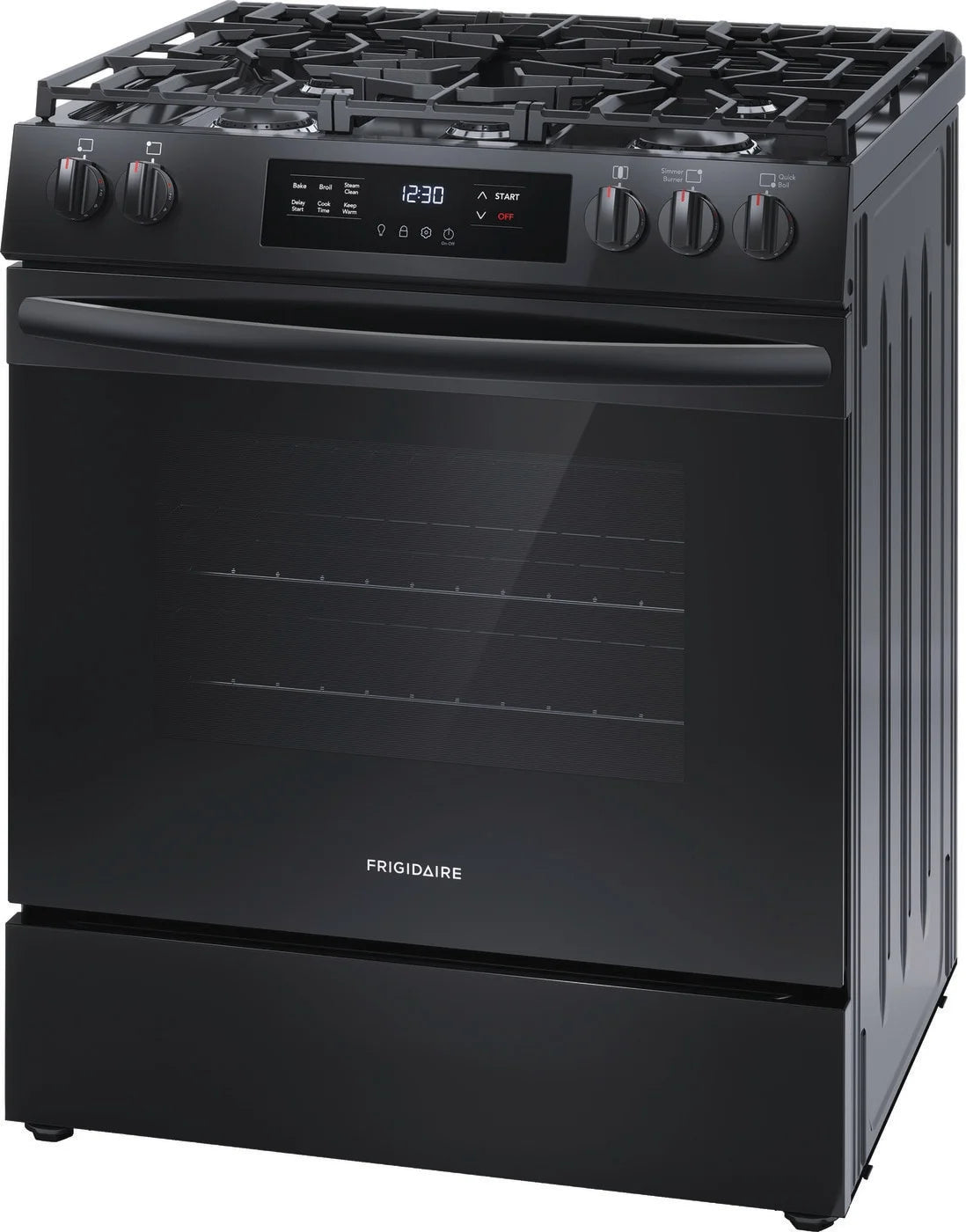 Frigidaire 30" Gas Range with Steam Clean, Black