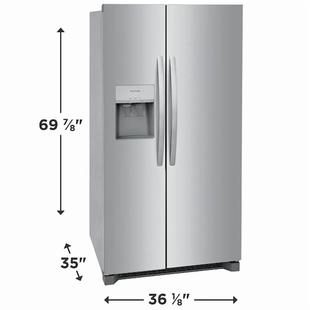 Frigidaire FRSS2623AS 26 Cu. Ft. 36" Standard Depth Side-by-Side Refrigerator, Energy Star Certified, Stainless Steel