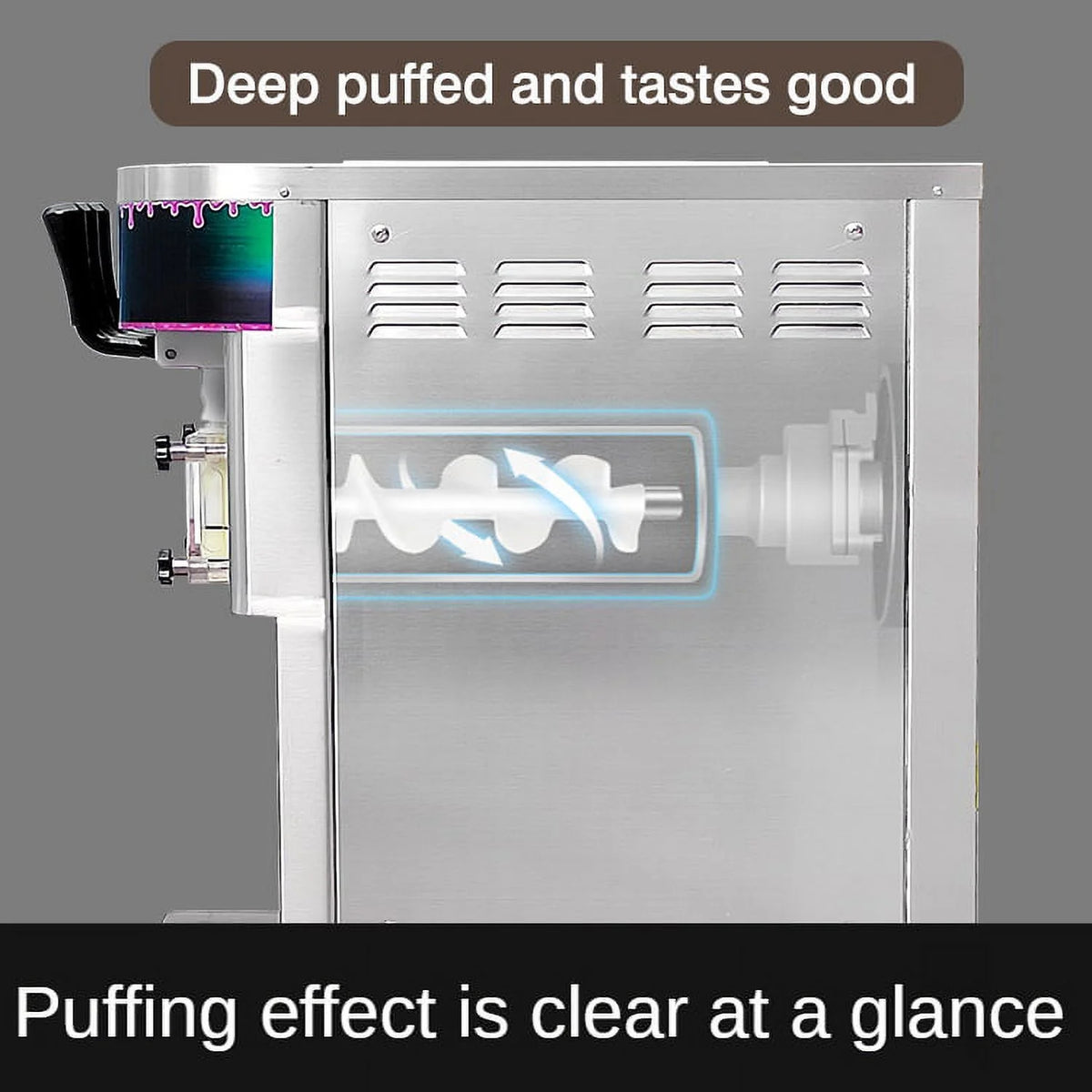 Kolice Commercial 3 Flavors Soft Serve Ice Cream Machine-Full Transparent Dispenser,Upper tanks Coolated