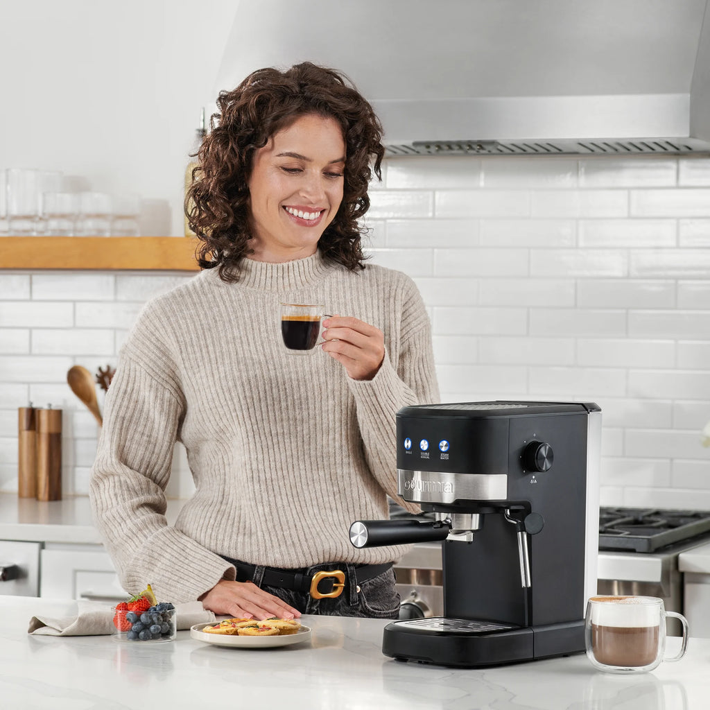 Gourmia 1.2L 15 Bar Espresso Maker with Powerful Frothing Wand Black
