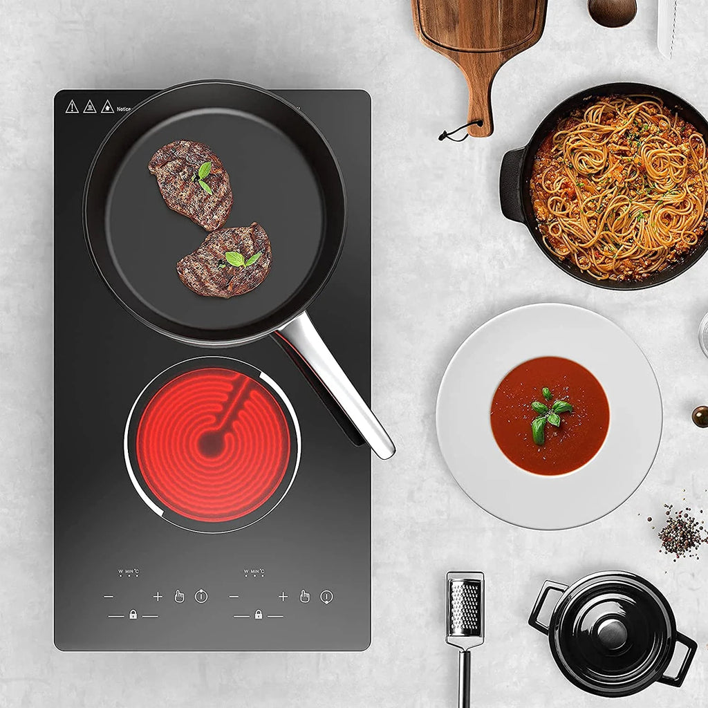 VBGK 12�?Electric Cooktop in Black with 2 Burners