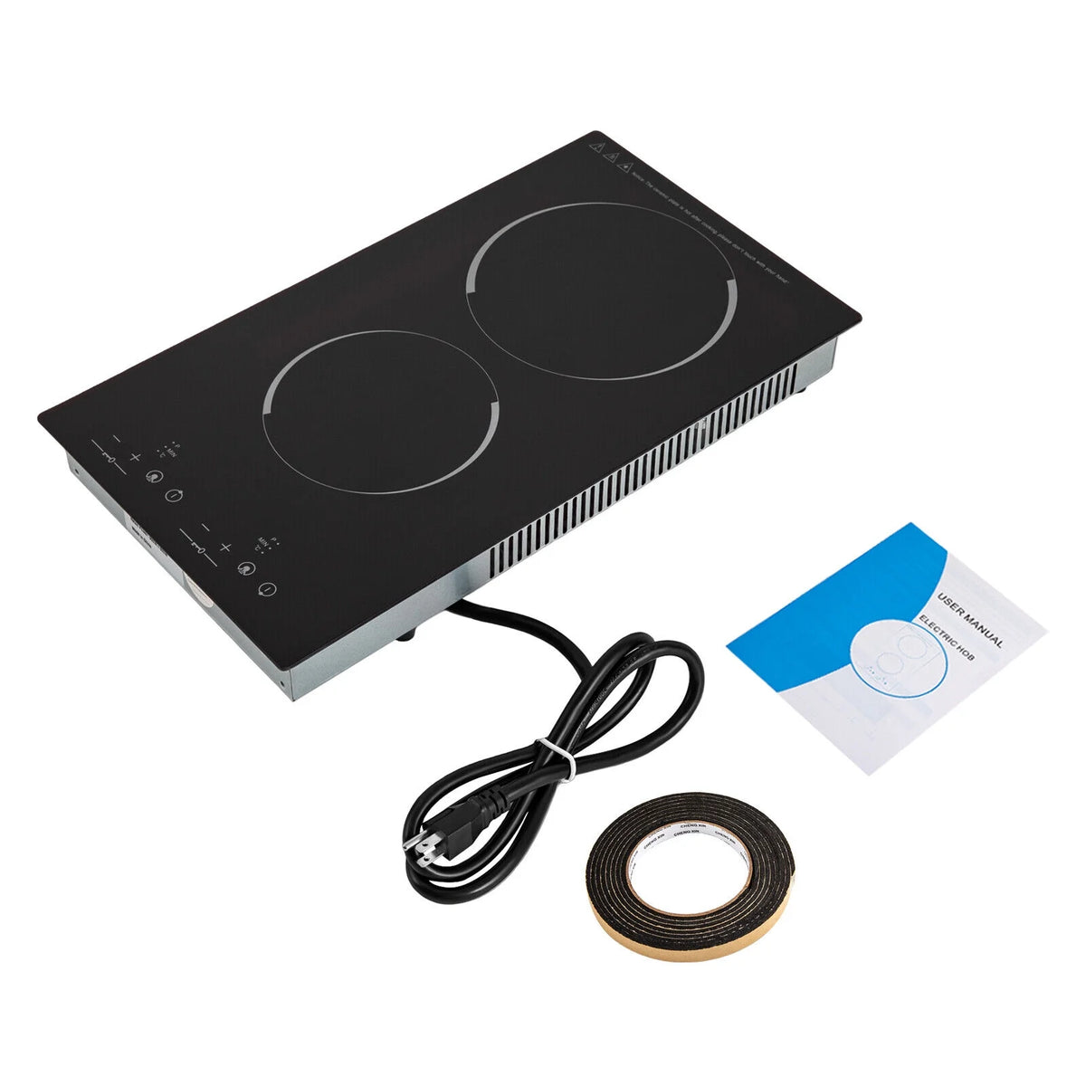 Miumaeov Commercial Electric Ceramic Cooktop 2 Burners Cooking Stove Touch Control Cooker 1500W 140-482?��F