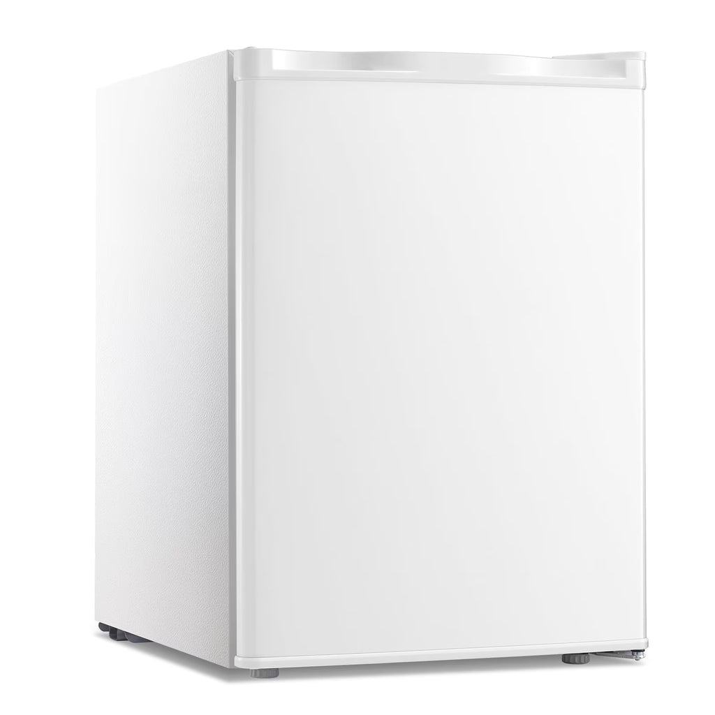 KNDKO 2.6Cu.ft Upright Freezer, Mini Freezer with Reversible Single Door, Removable Shelves, Adjustable Thermostat for Home/Kitchen/Office, Silver