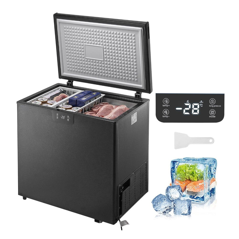 Choco Moon Large Capacity 14.5 Cu.ft Chest Freezer, 345L Storage, 4 Slide-Out Baskets, Lockable Lid, 8 Temp Control Levels, Energy-Efficient LED Lights, 6 Swivel Casters for Easy Mobility