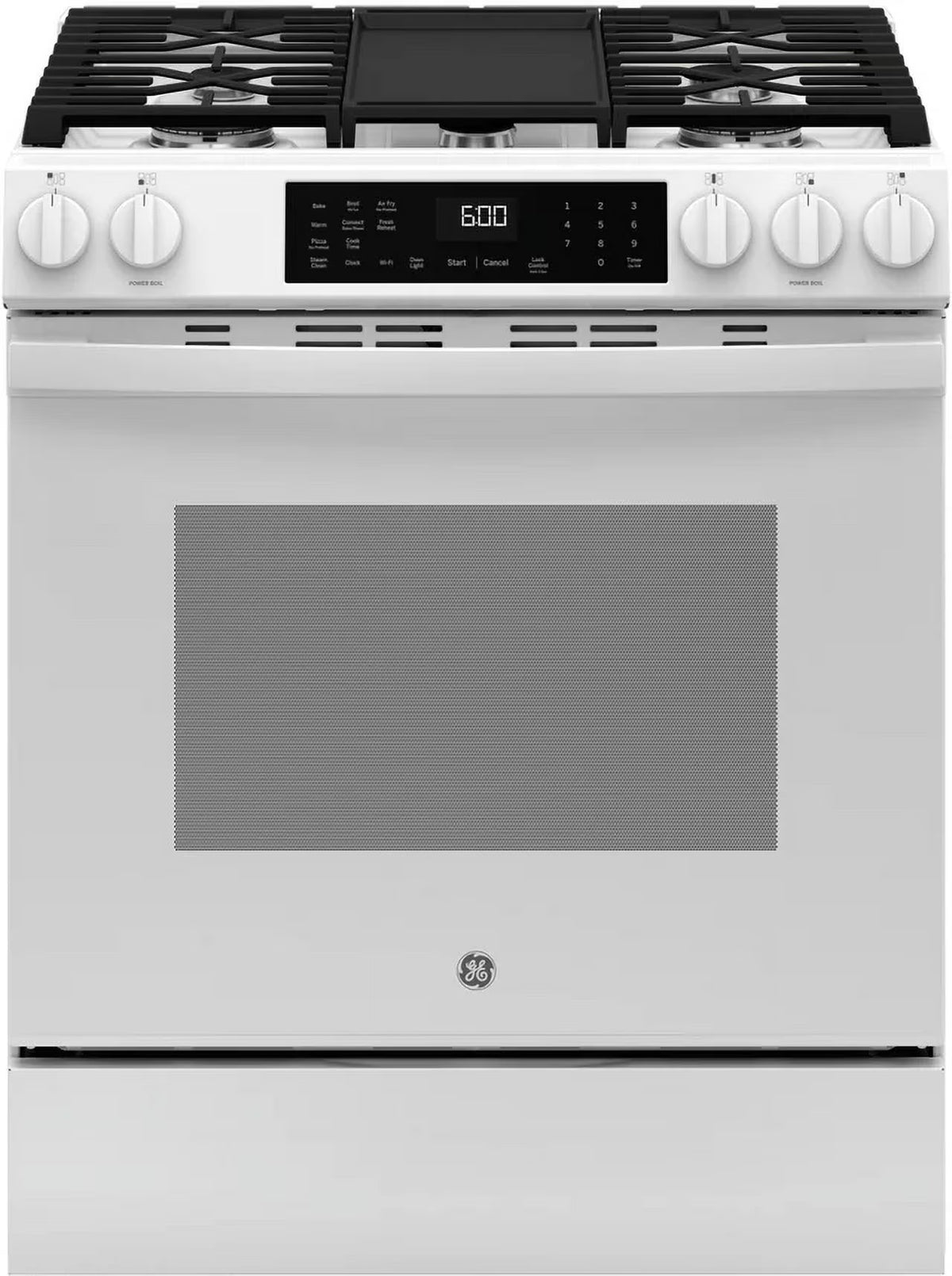 GE 30" Slide-In Front-Control Convection Gas Range with No Preheat Air Fry GGS600AVWW