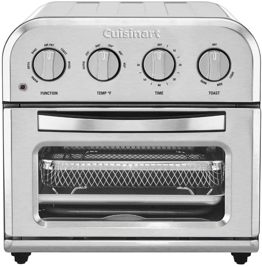 Restored Cuisinart TOA-28FR Compact Air Fryer Toaster Oven, Silver (Refurbished)