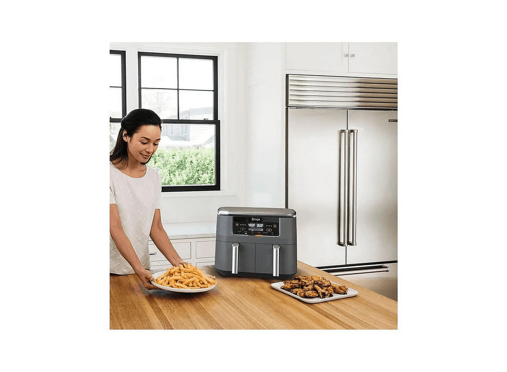 Restored Ninja Foody DZ201 6-in-1 8-qt. 2-Basket Air Fryer with Dual Zone Technology (Refurbished)