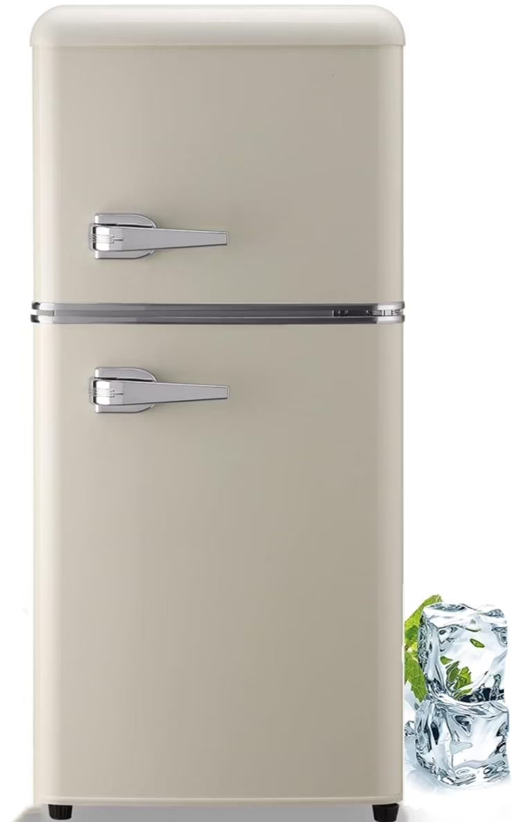 GGTB 3.0 Cu.ft Two Door Small Refrigerator with Freezer, Compact Retro Mini Refrigerator for Dorm, Office, Bar, RV, Bedroom, Red