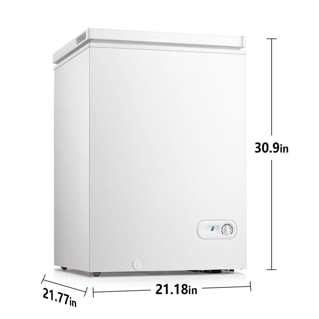 Moifoi 3.5 Cu.ft Chest Freezer w/ Removable Storage Basket & Top Open Door, Energy Saving, White