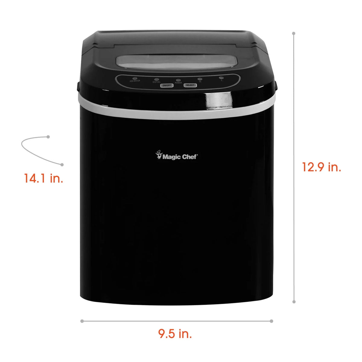 Magic Chef 27 lb. Capacity Portable Countertop Ice Maker, Black (Bullet Ice)