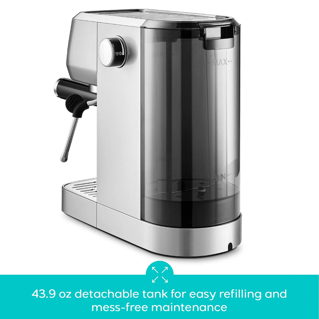 CASABREWS 3700Gense, 20 Bar Espresso Machine and Coffee Maker with Milk Frother, Silver