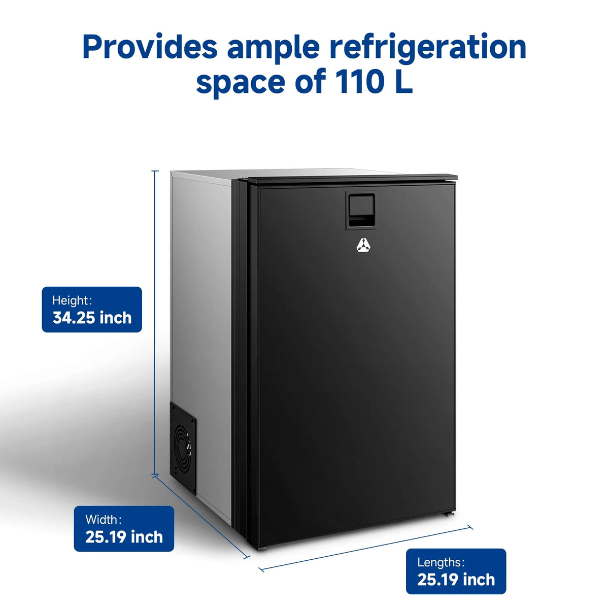 Sunmaki 12v Fridge RV Refrigerator, 116.2Qt(110L) Portable Car Refrigerator Dual Zone Cooling & Freezing, for Bedroom, Truck, Office, Outdoor, Black