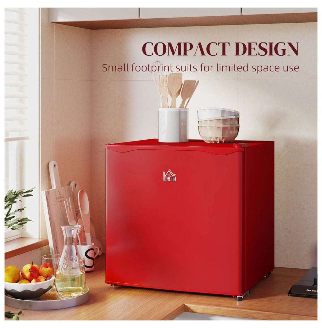 1.1 Cu.Ft Mini Freezer, Compact Upright Freezer - Red, Adjustable Temp, Removable Shelf - Ideal for Dorm, Office, RV & Apartments