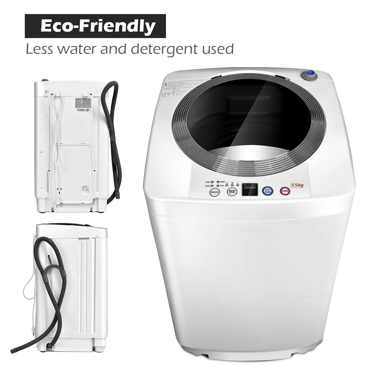 Costway Full-Automatic Laundry Wash Machine Washer Spinner Drain Pump