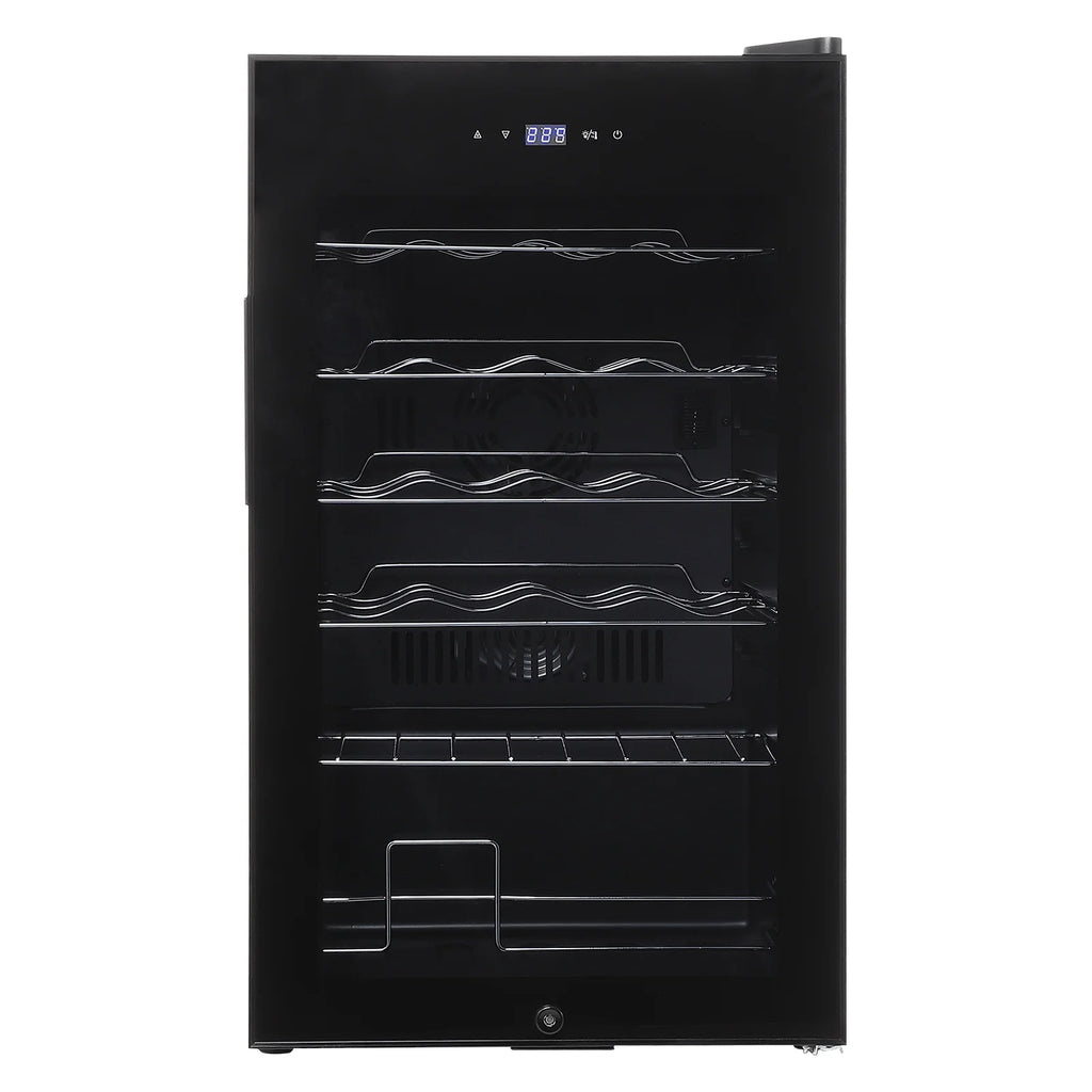 Garvee 24 Bottle Freestanding Wine Cooler Refrigerator with Glass Door for Bar, Party, Winery, Black