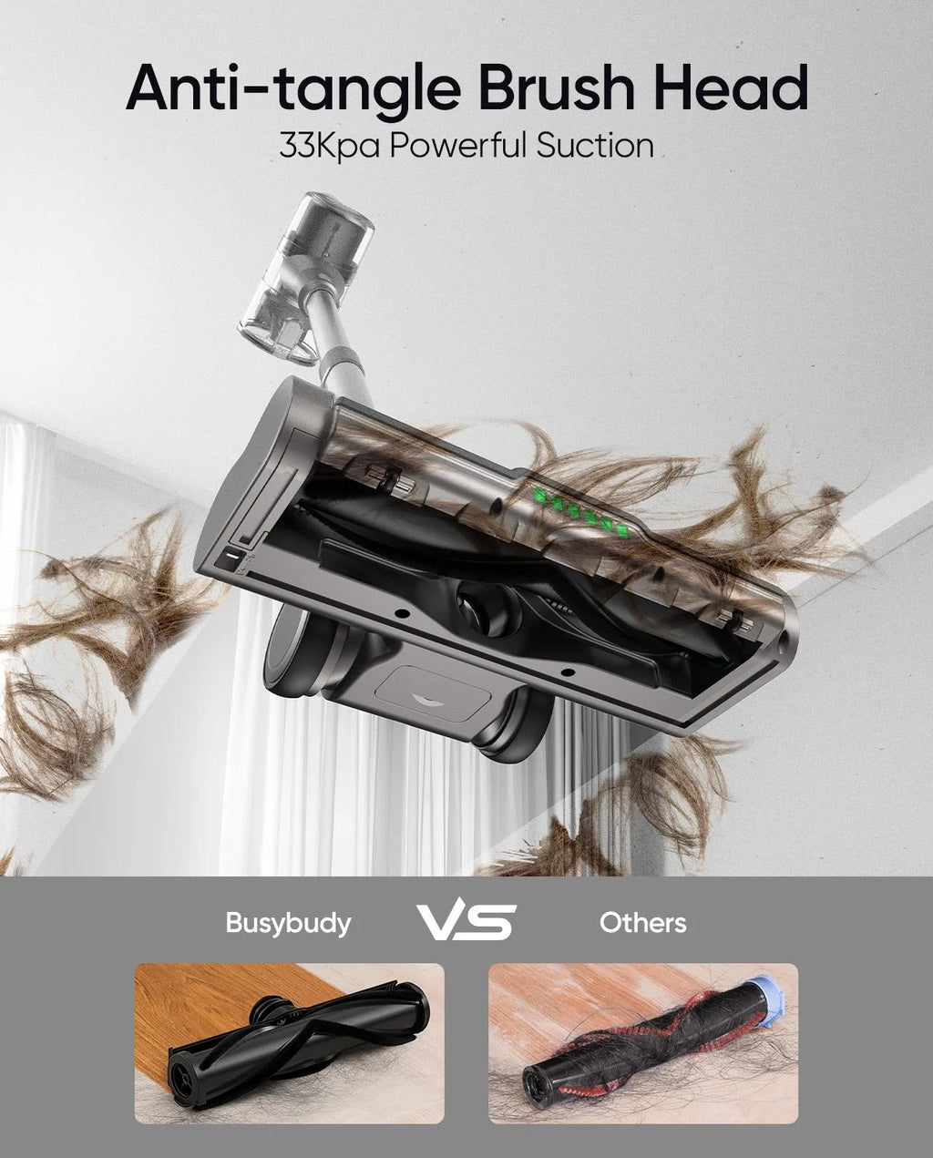 MOOSOO Stick Vacuum Cleaner 30Kpa Strong Suction with LED Curved Display, Portable Lightweight Vac for Hard Floor, Carpet, Pet Hair
