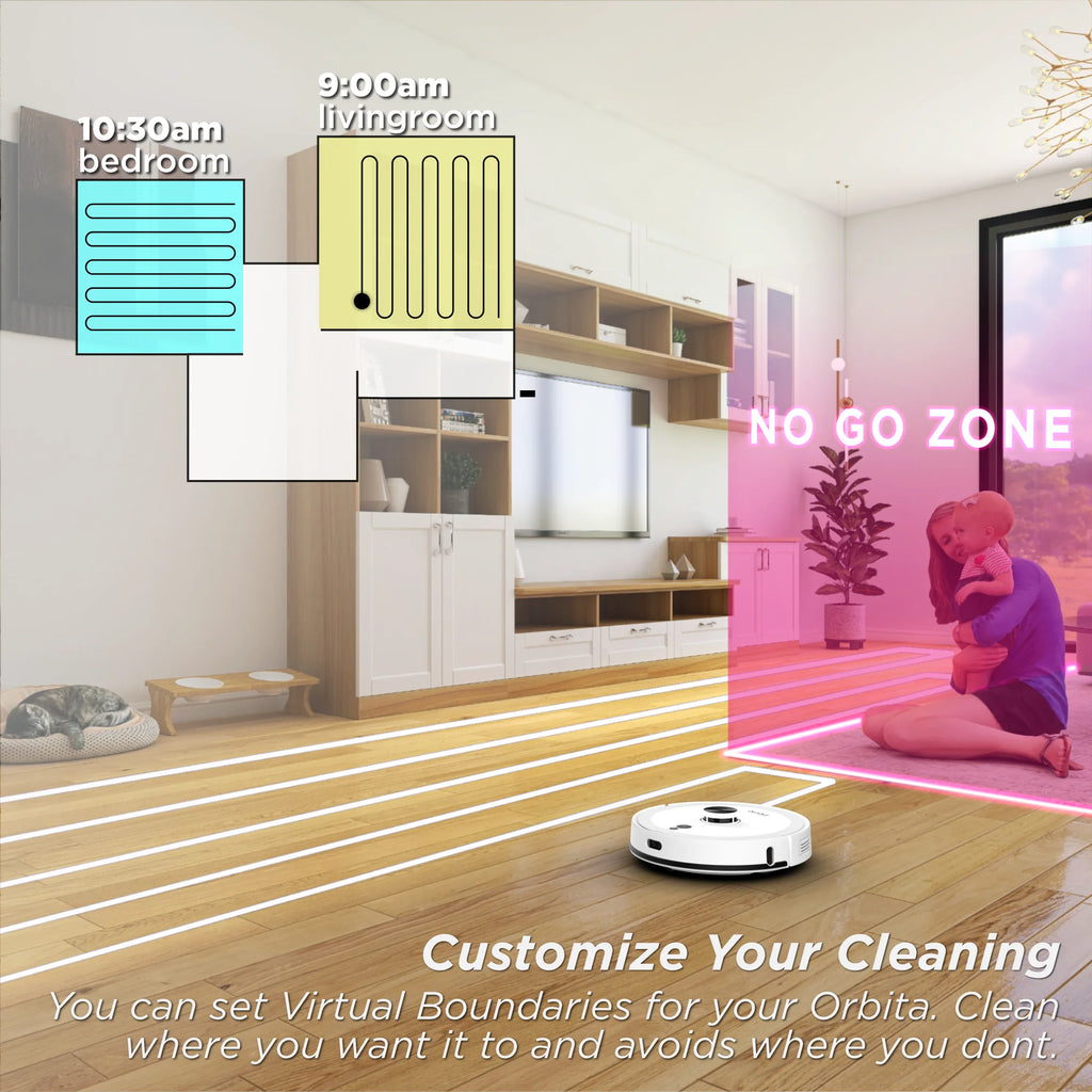 iHome Orbita Pro LIDAR Robot Vacuum + Mop with Auto Empty Base