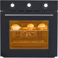 Single Wall Oven 24" Built-In Electric Ovens With Mechanical Knobs Control, 70L, 3000W, 8 Baking Modes, With Air Frying Function, 3D Surround Heating With Double-Layered Glass Door