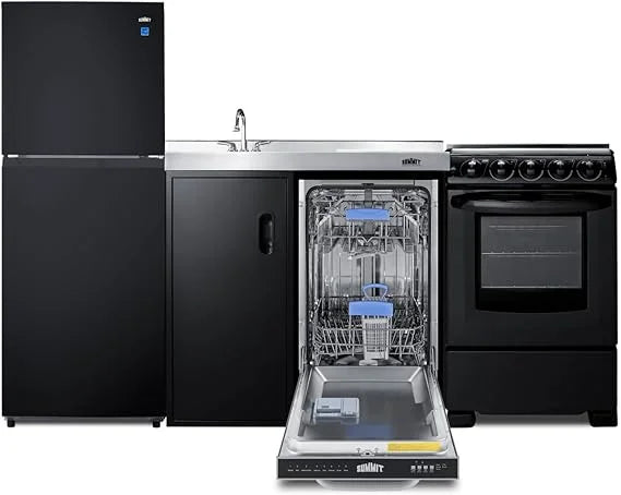 80" Wide All-In-One Kitchenette with Range and Dishwasher