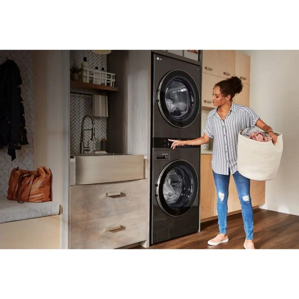 LG WKE100HVA 4.5/7.4 Cu. Ft. Smart Front Load WashTower - Graphite Steel