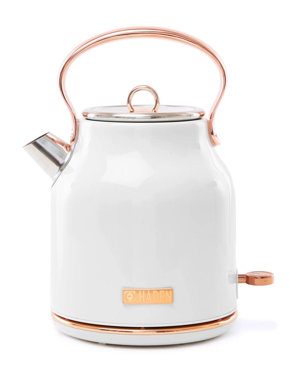 Open Box Haden Heritage 1.7L Stainless Steel Retro Electric Kettle,Ivory/Copper
