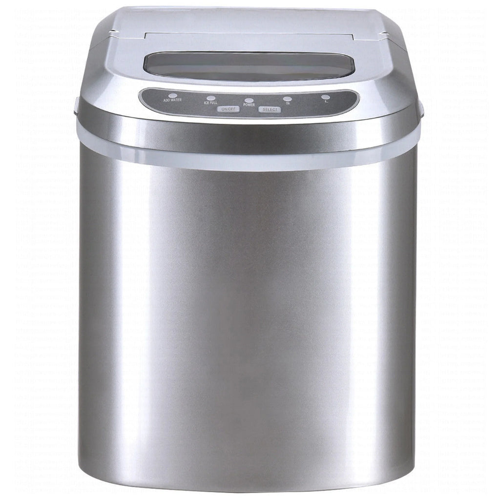 Costway Silver Portable Compact Electric Ice Maker Machine Mini Cube 26lb/Day