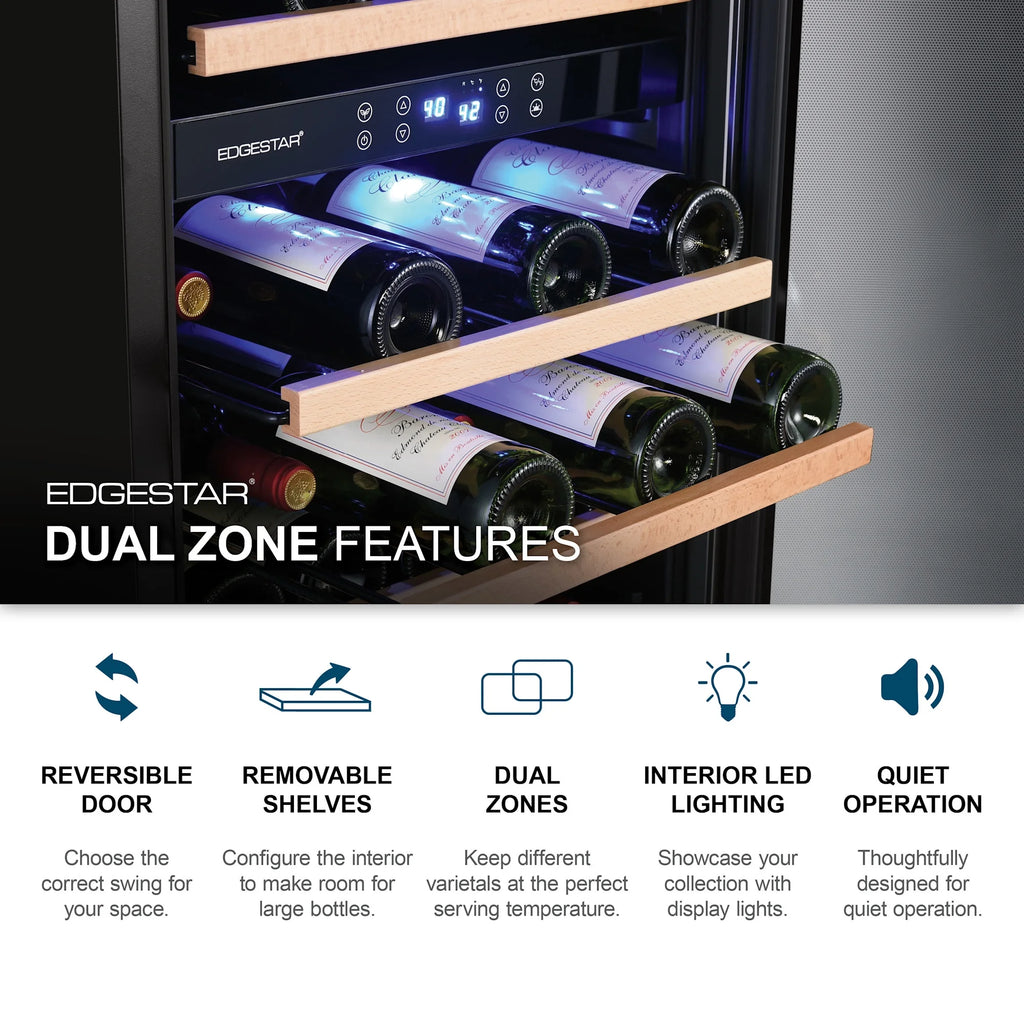 Edgestar Cwf380dz 20" Wide 38 Bottle Capacity Free Standing Wine Cooler - Stainless Steel