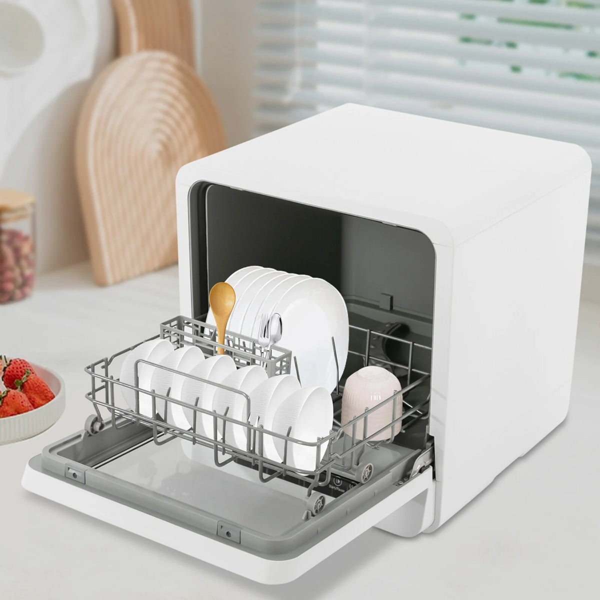 TFCFL Portable Dishwasher Electric Compact Countertop Dishes Dryer Washing Machine Touch Control