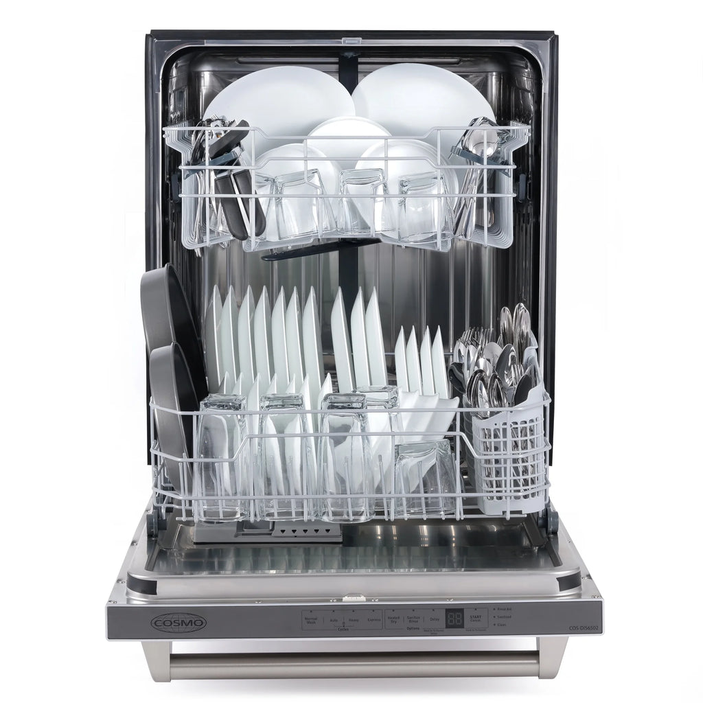 Cosmo COS-DIS6502 24 in. Top Control Built-In Tall Tub Dishwasher in Fingerprint Resistant Stainless Steel