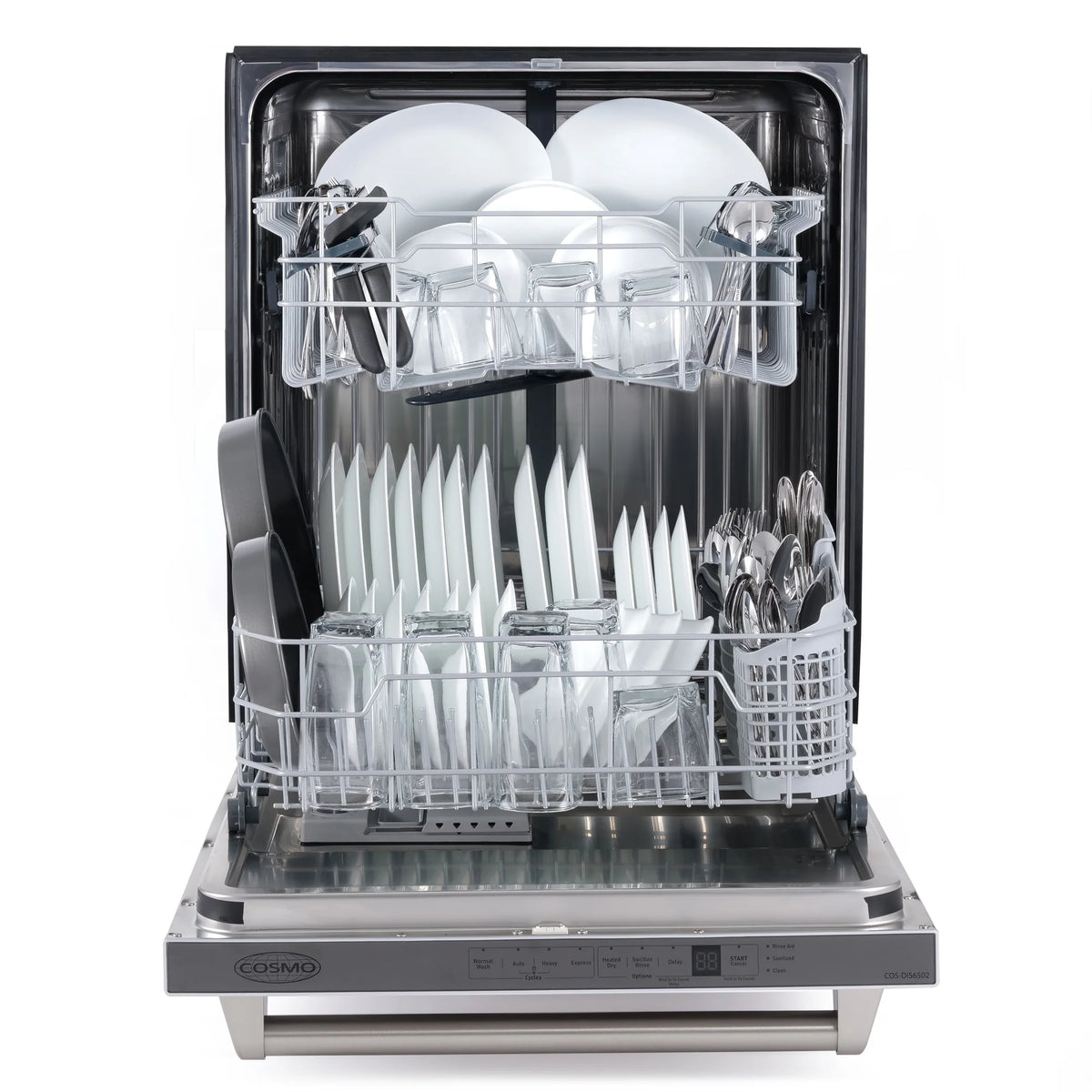 Cosmo COS-DIS6502 24 in. Top Control Built-In Tall Tub Dishwasher in Fingerprint Resistant Stainless Steel