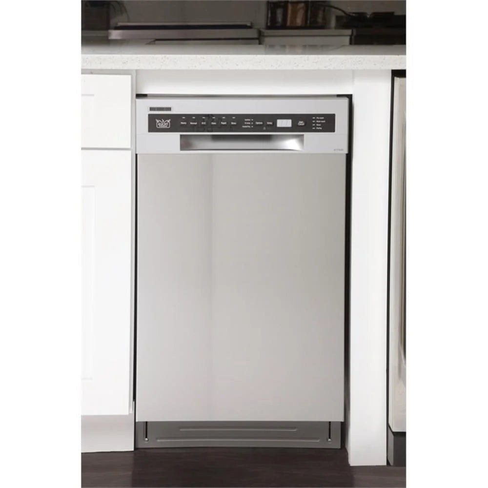 Pemberly Row 18" Stainless Steel Front Control Dishwashers in Silver