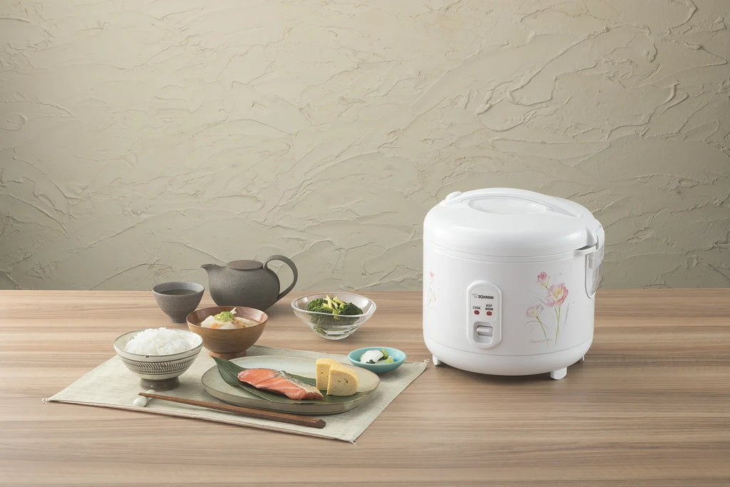 Zojirushi NS-RPC10FJ 5.5-Cup Electric Rice Cooker, White - Triple Heater, Easy One-Touch Operation